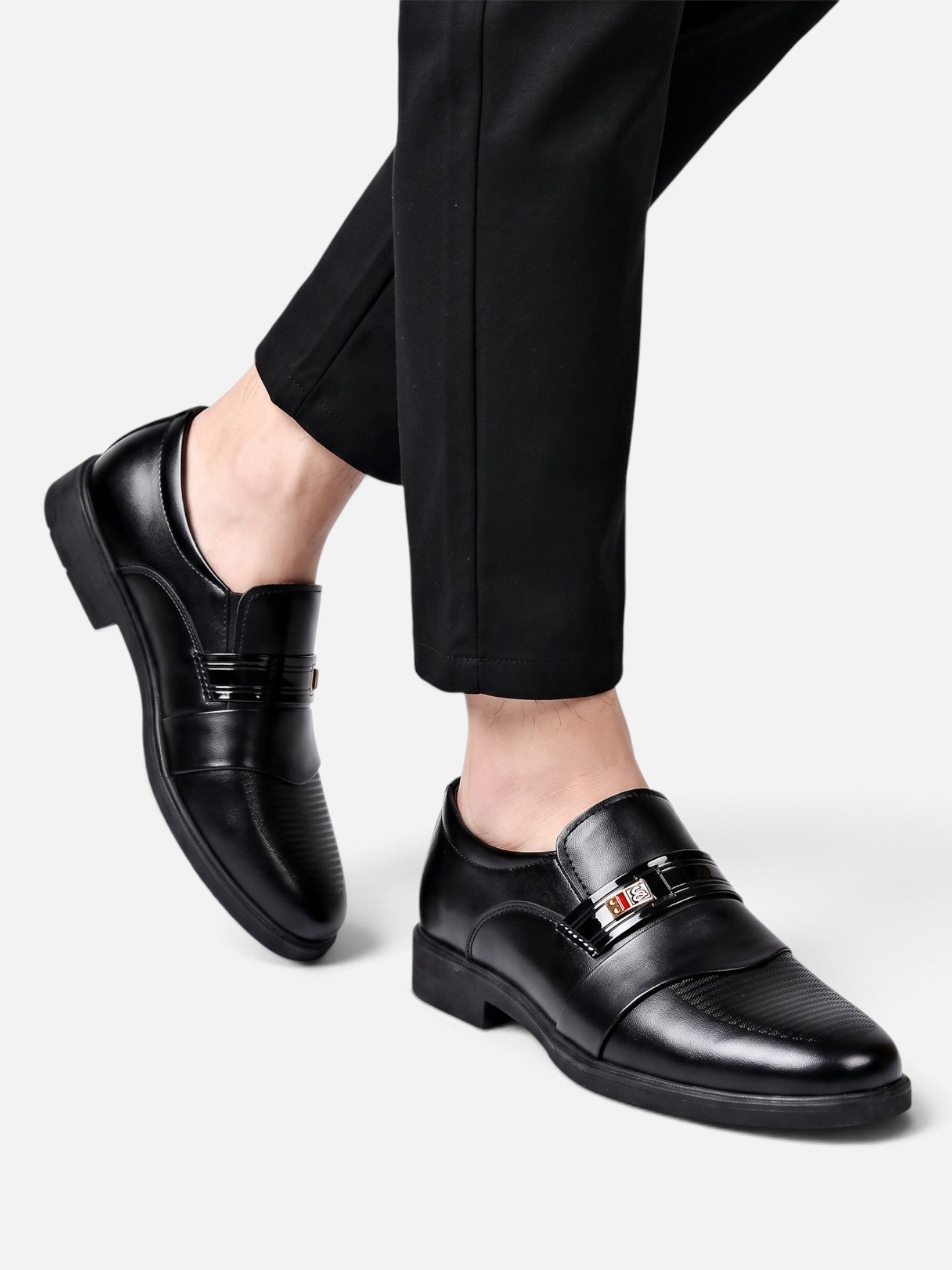 Mocassins Homme Cuir Boucle Métallique