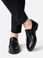 Mocassins Homme Cuir Boucle Métallique