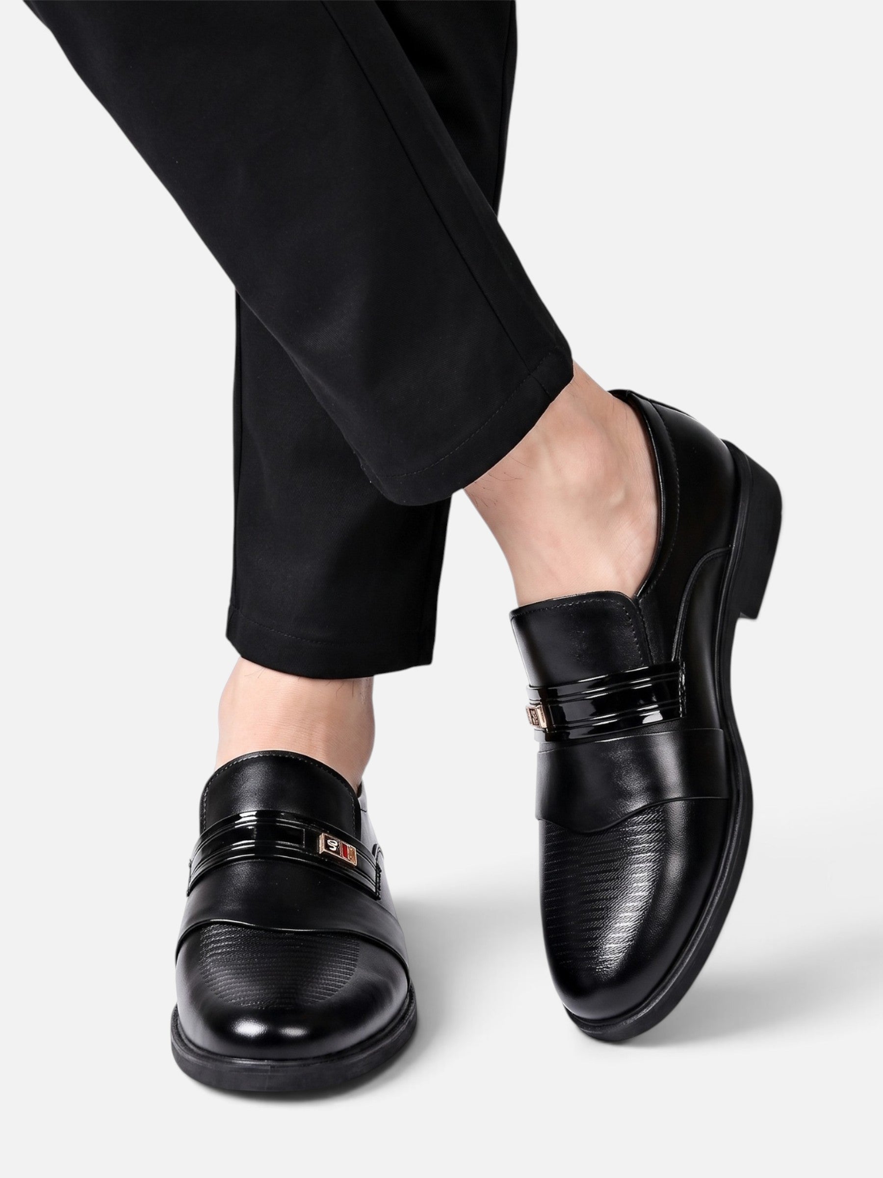 Mocassins Homme Cuir Boucle Métallique