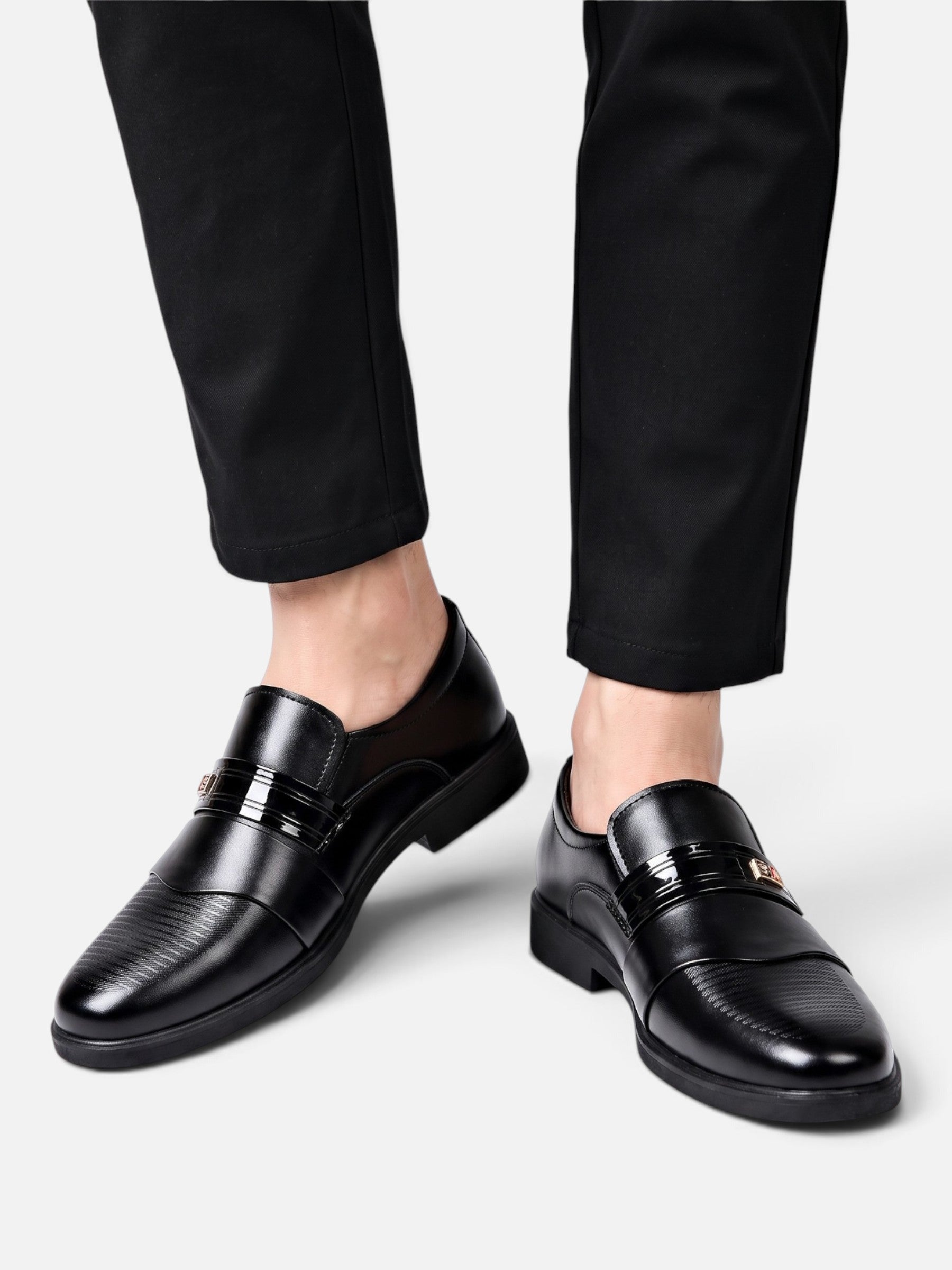 Mocassins Homme Cuir Boucle Métallique