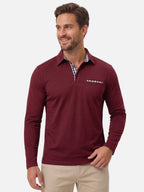 Polo Homme Manches Longues à Détails Vichy