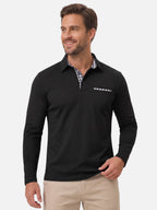 Polo Homme Manches Longues à Détails Vichy