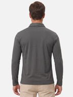 Polo Homme Manches Longues à Détails Vichy