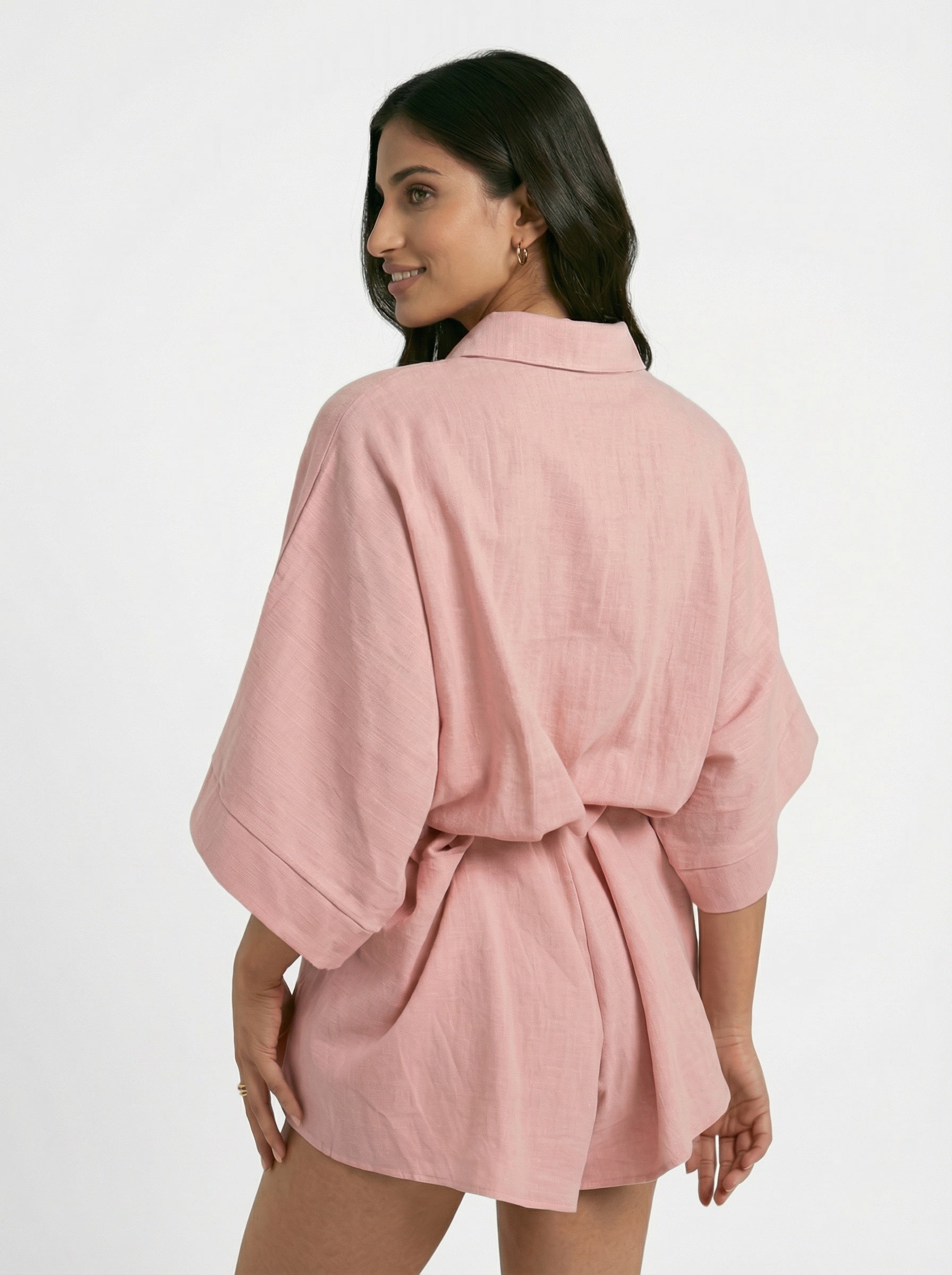 Elegant belted short jumpsuit for women