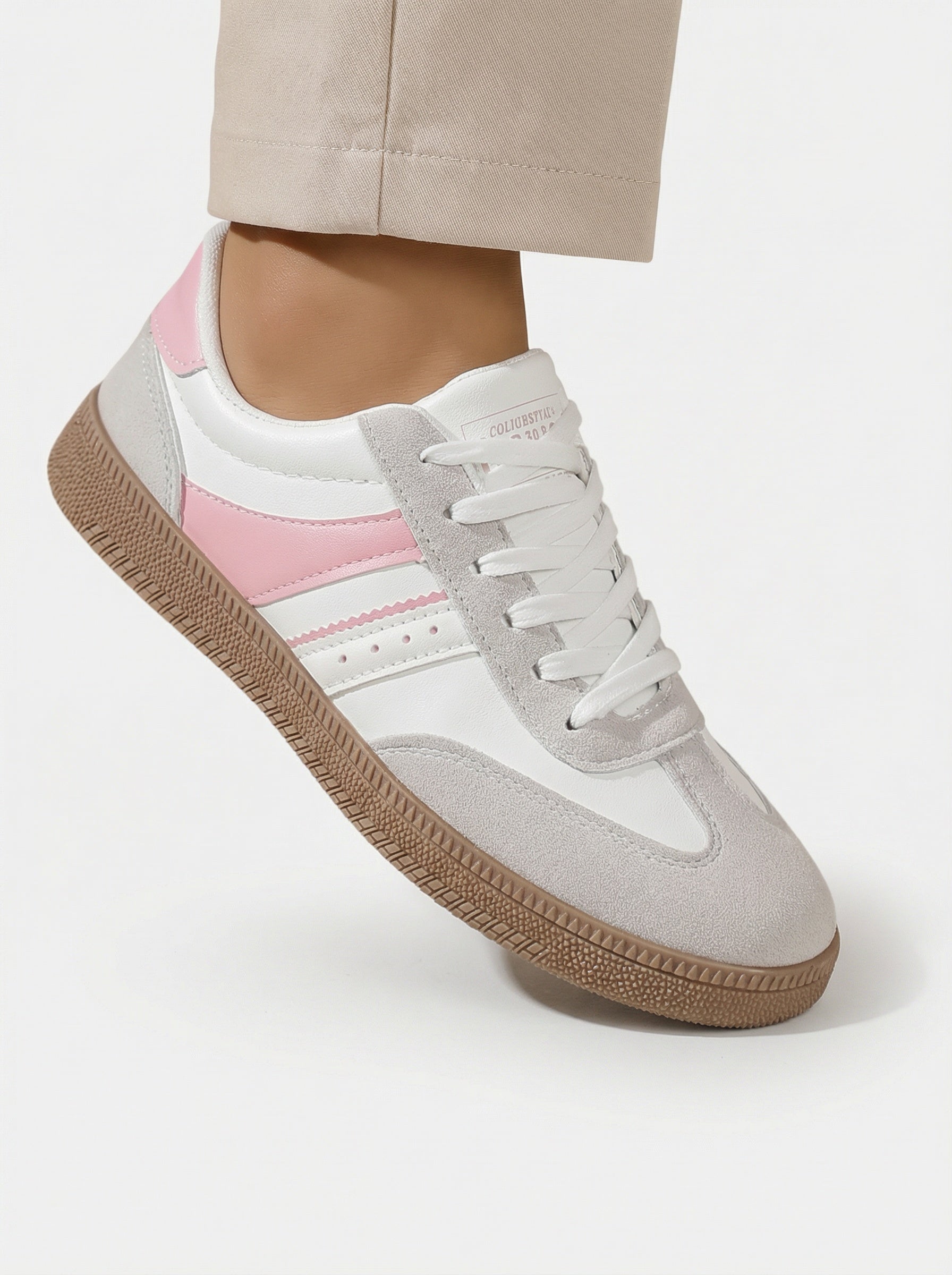 Baskets basses style rétro à lacets pour femme