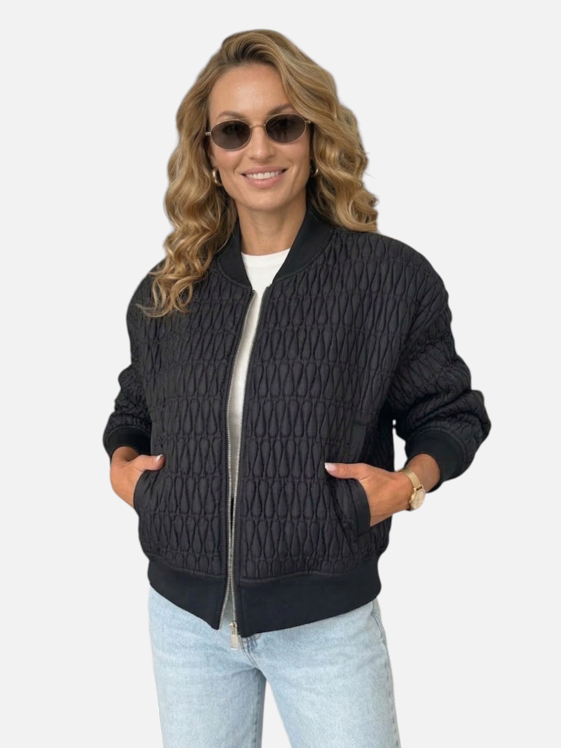 Veste bomber matelassée oversize pour femme