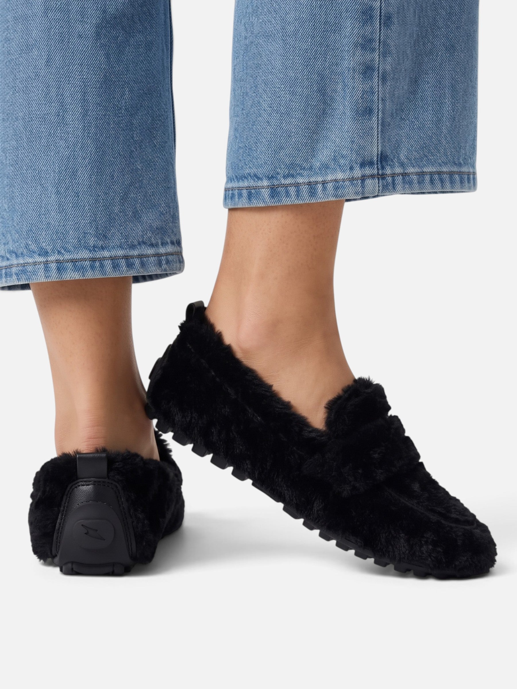 Chaussons Mocassins Femme Fausse Fourrure