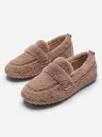 Chaussons Mocassins Femme Fausse Fourrure