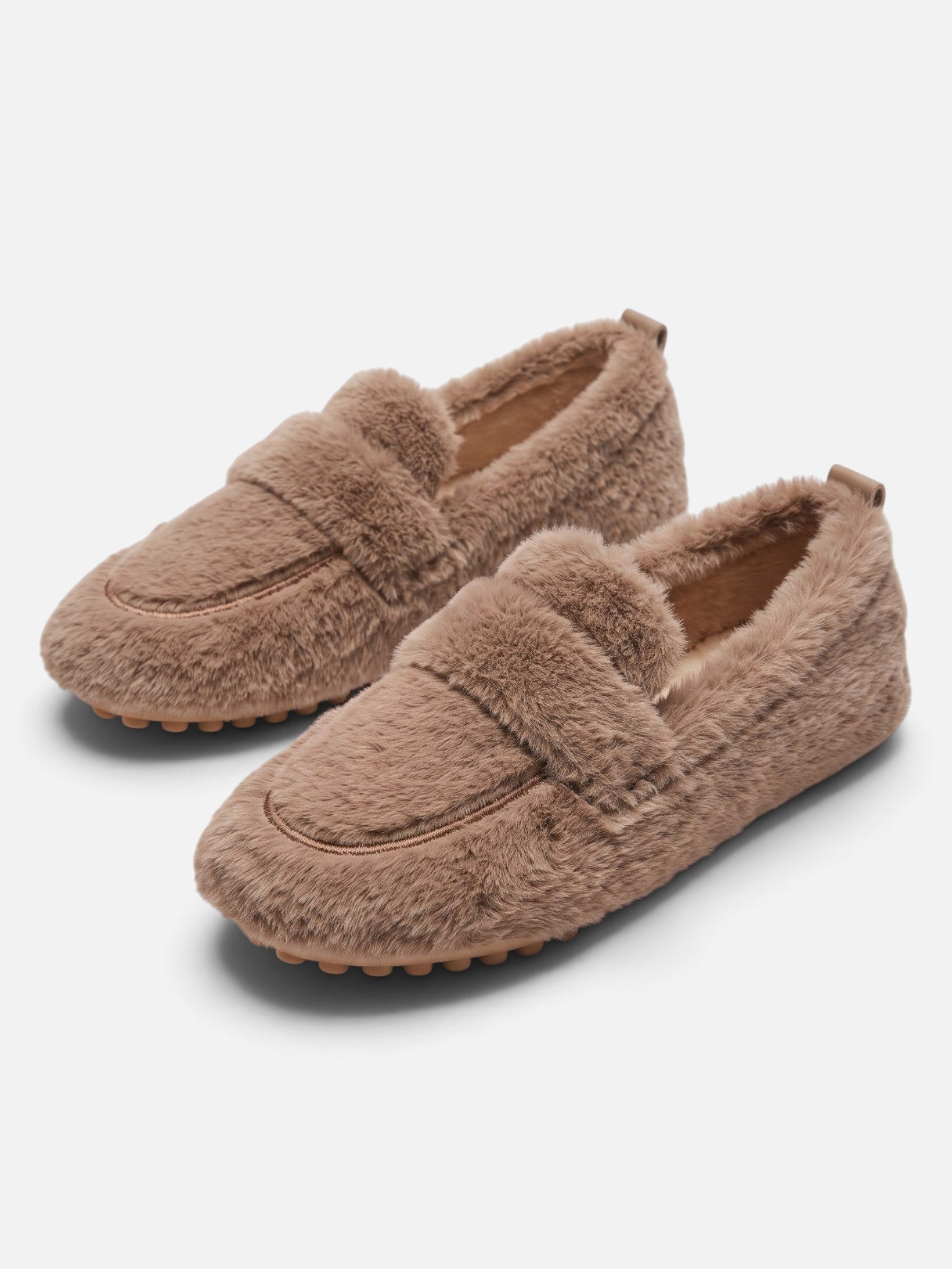 Chaussons Mocassins Femme Fausse Fourrure