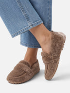 Chaussons Mocassins Femme Fausse Fourrure