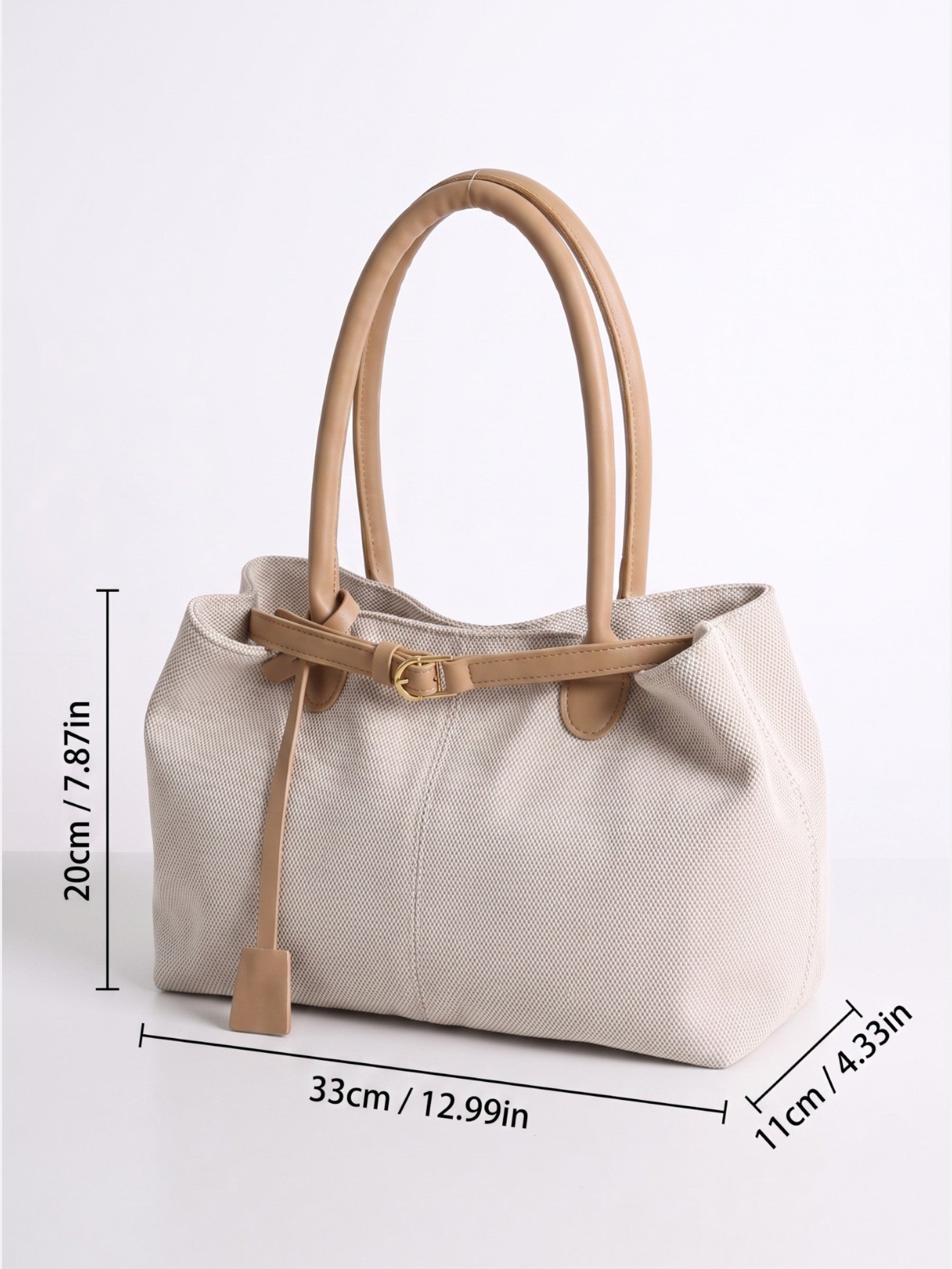 Sac Cabas Femme en Toile à Détail Boucle