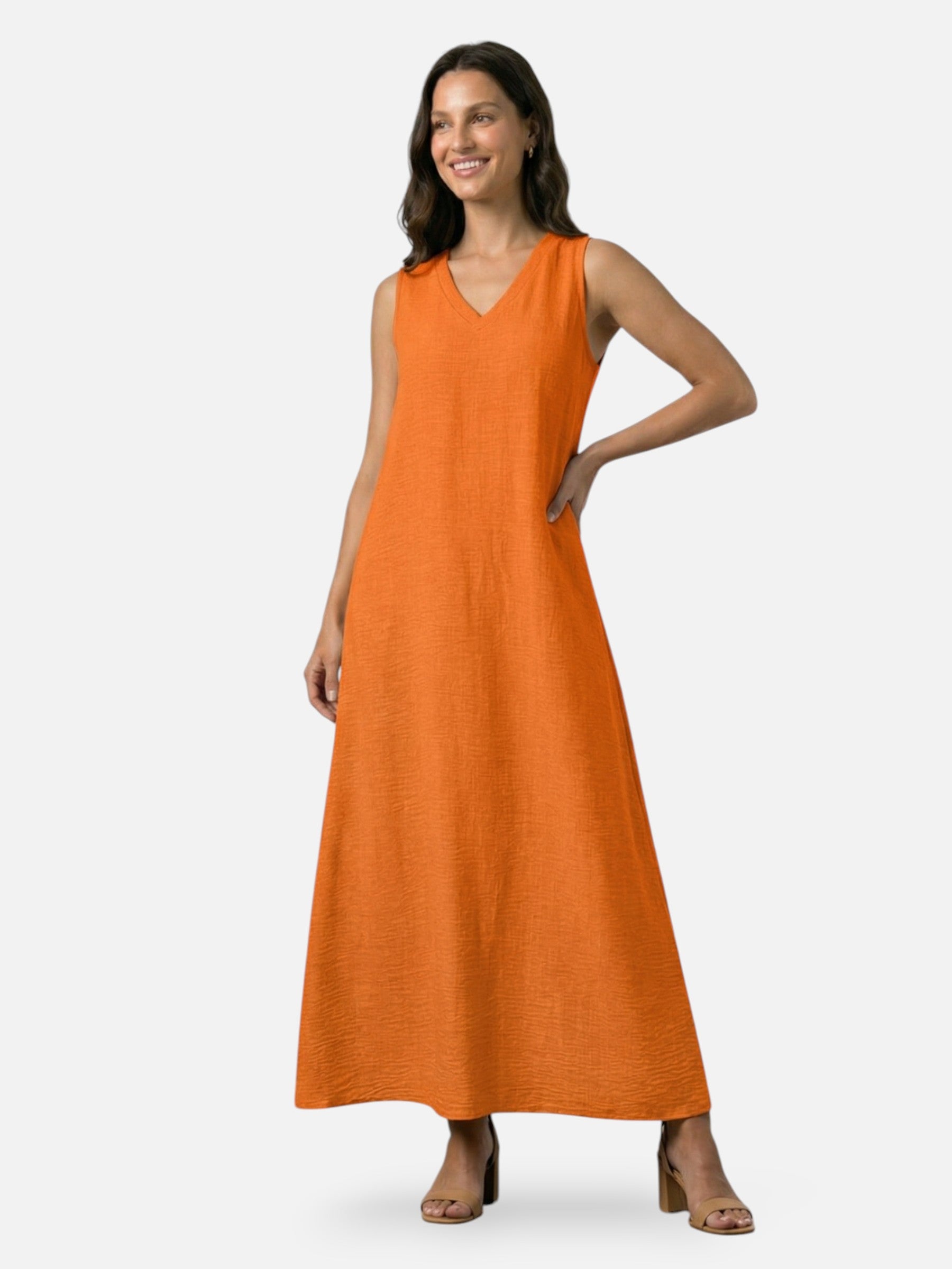 Robe maxi décontractée sans manches élégante été