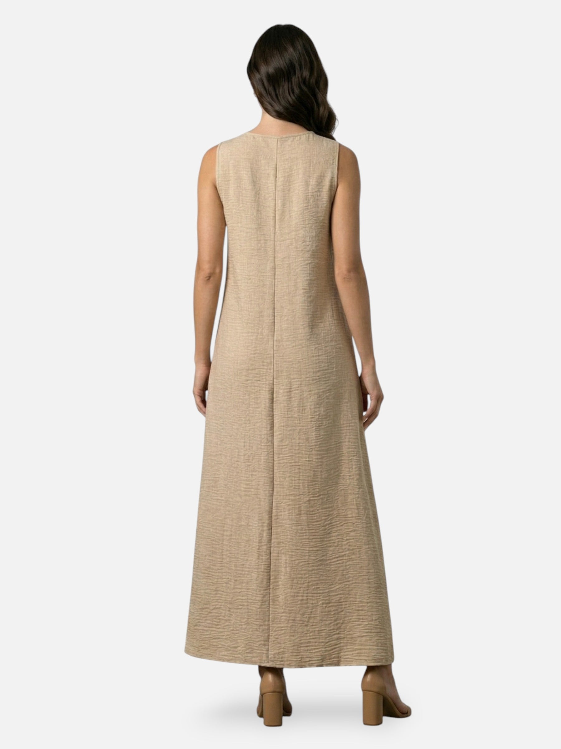 Casual sleeveless maxi dress, elegant summer style