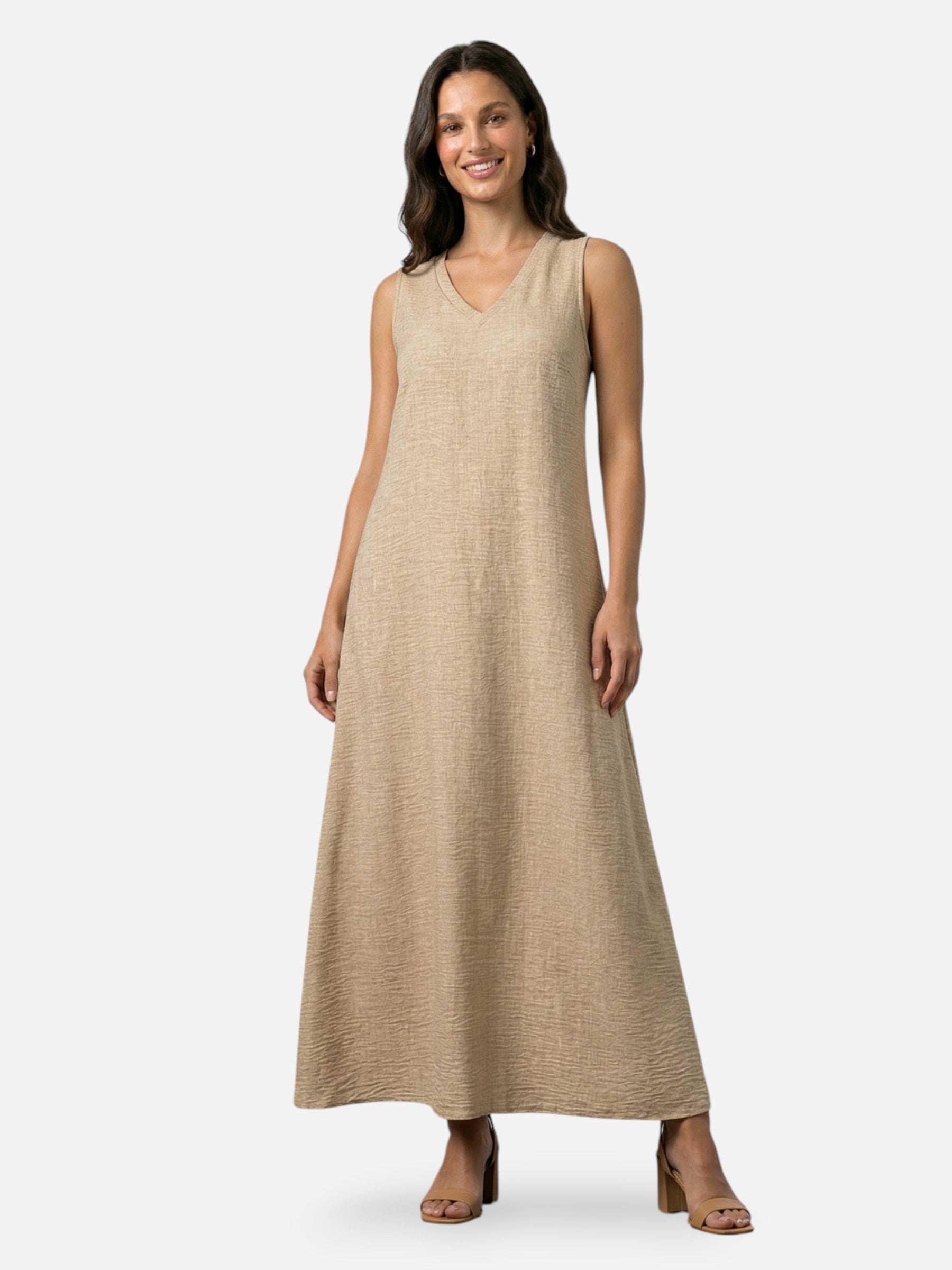 Robe maxi décontractée sans manches élégante été