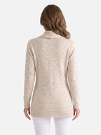 Gilet Long Femme en Maille à Boutons