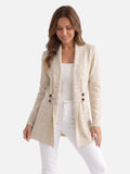 Gilet Long Femme en Maille à Boutons
