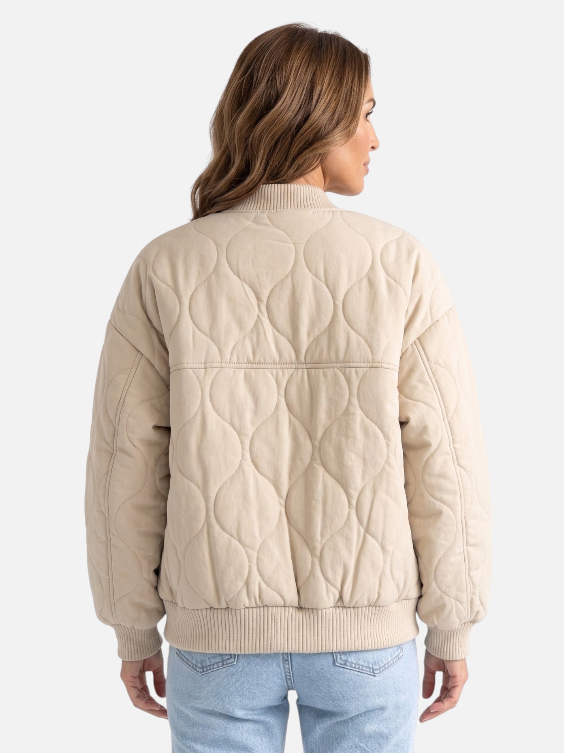 Women's Quilted Zip Bomber Jacket