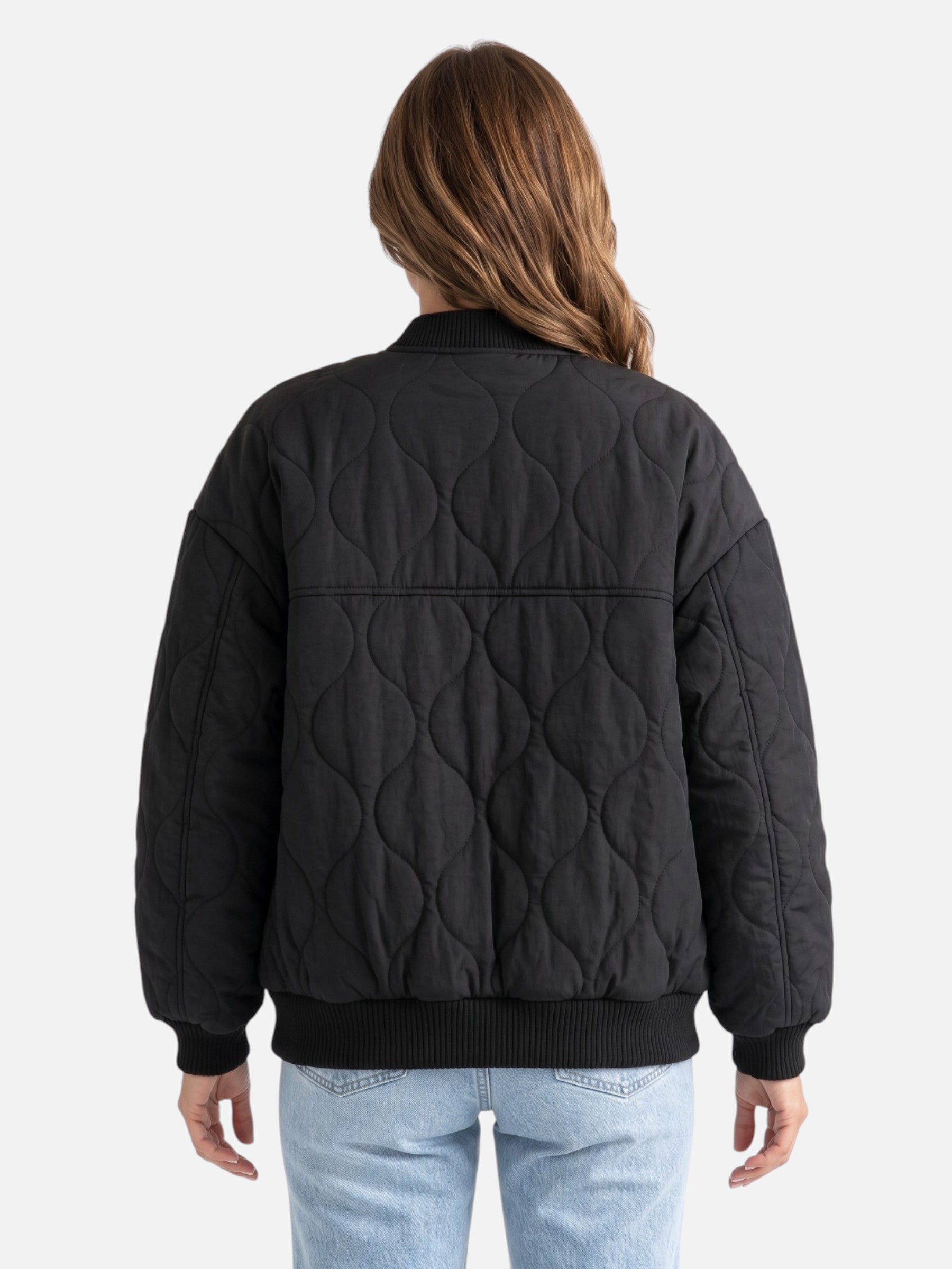 Women's Quilted Zip Bomber Jacket