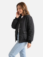 Women's Quilted Zip Bomber Jacket