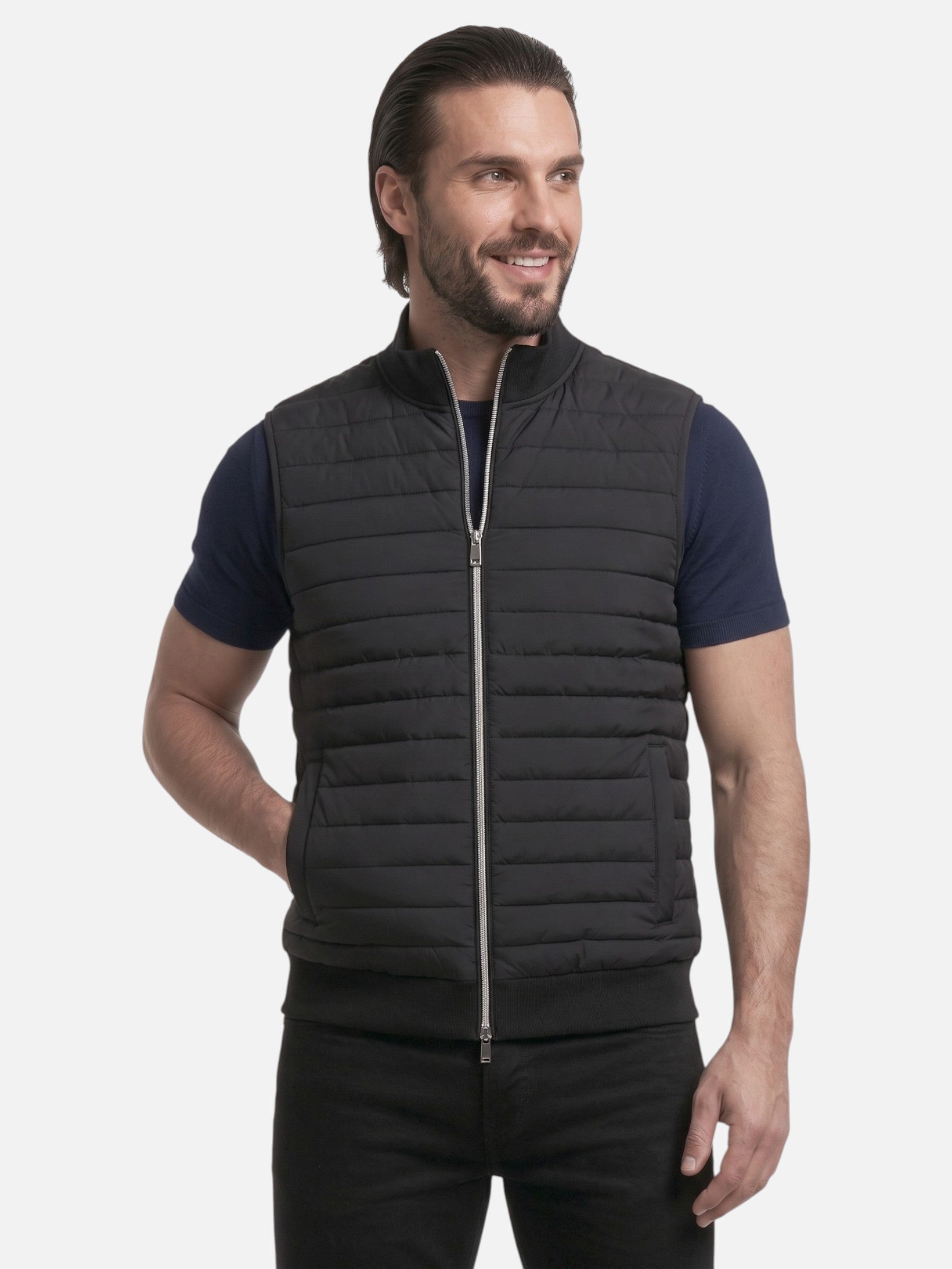 Gilet Homme Matelassé sans Manches Zippé Doublure Polaire
