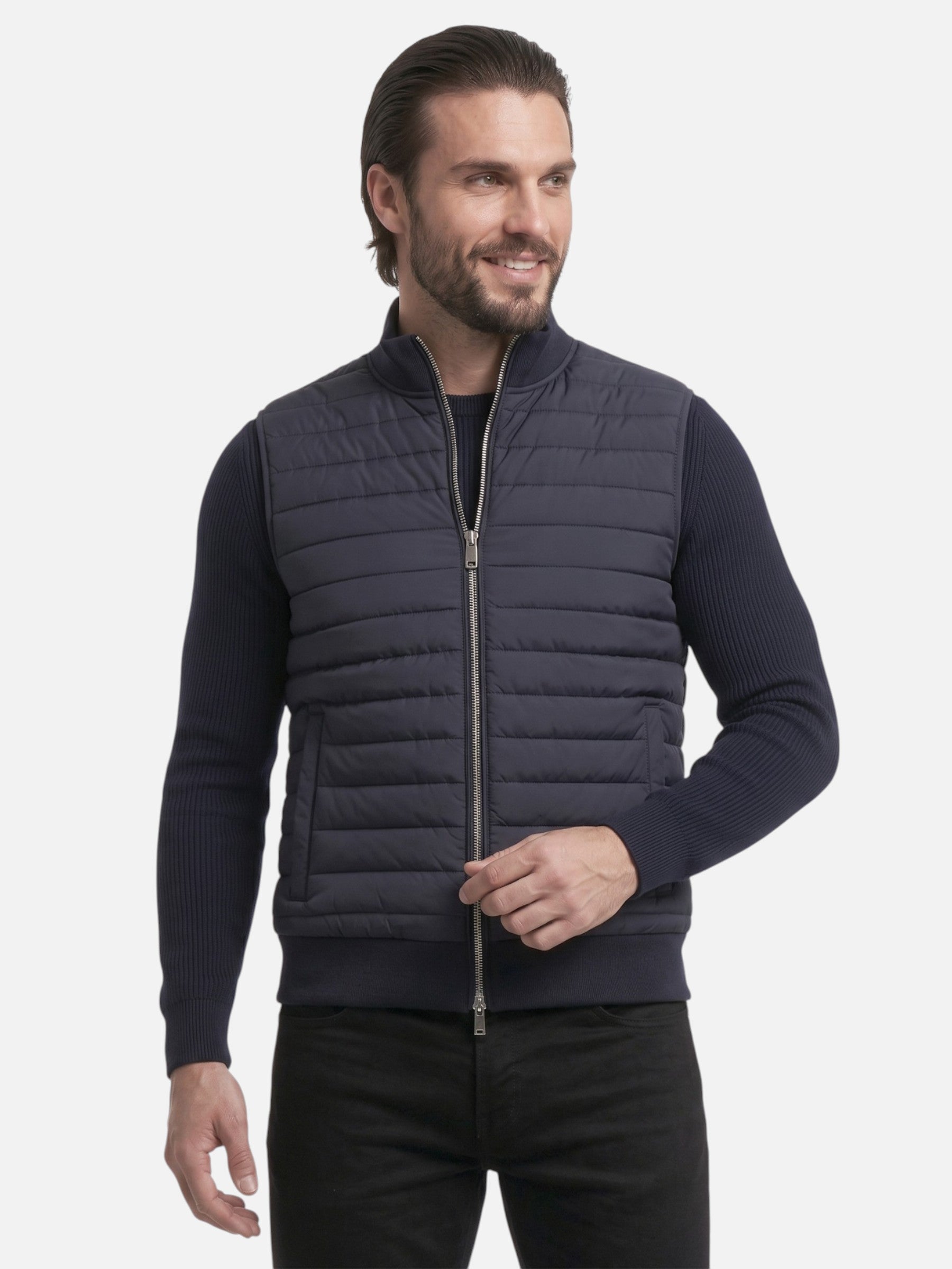 Gilet Homme Matelassé sans Manches Zippé Doublure Polaire