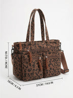 Sac Cabas Femme Imprimé Léopard Multipoches