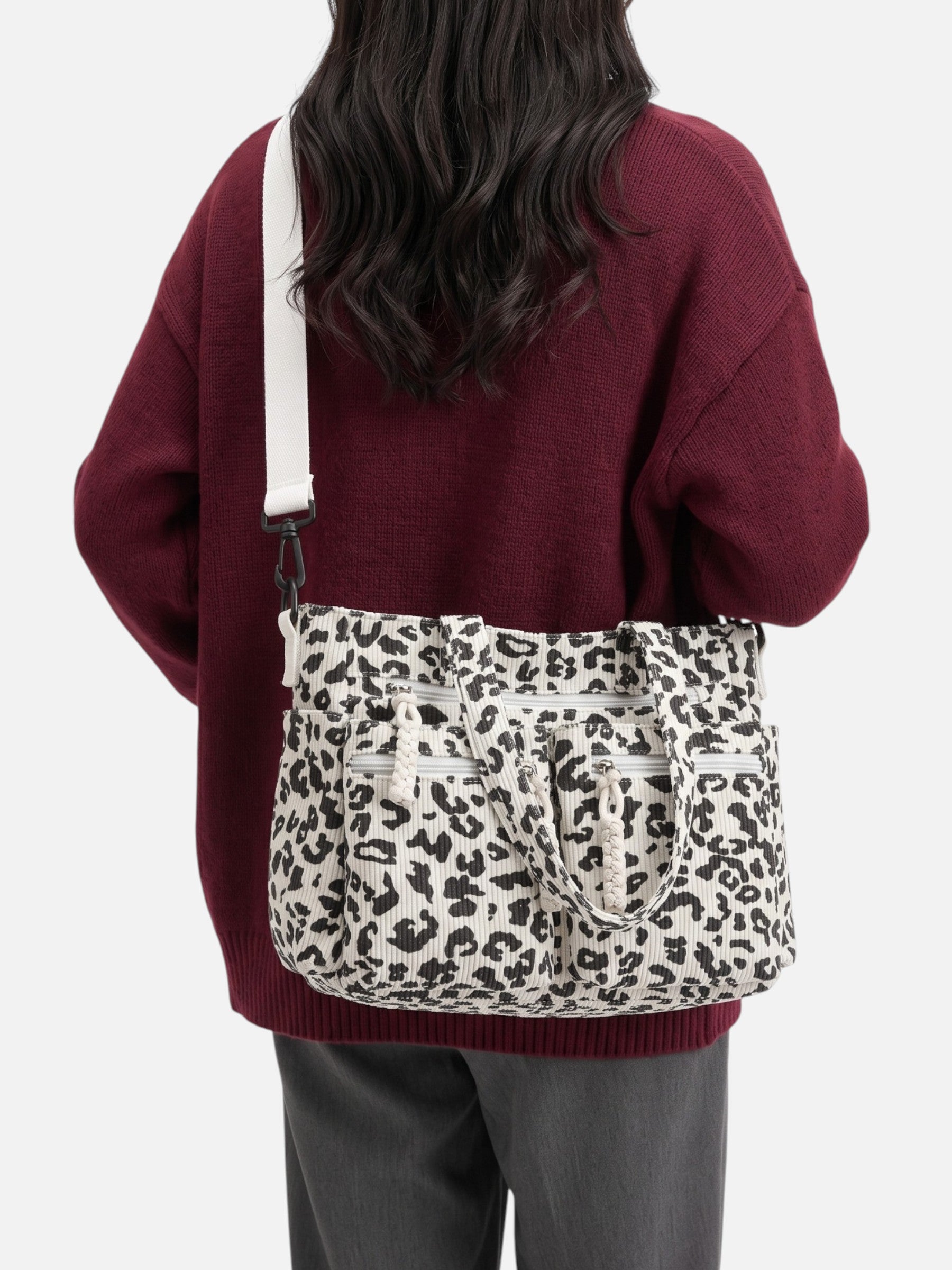 Sac Cabas Femme Imprimé Léopard Multipoches