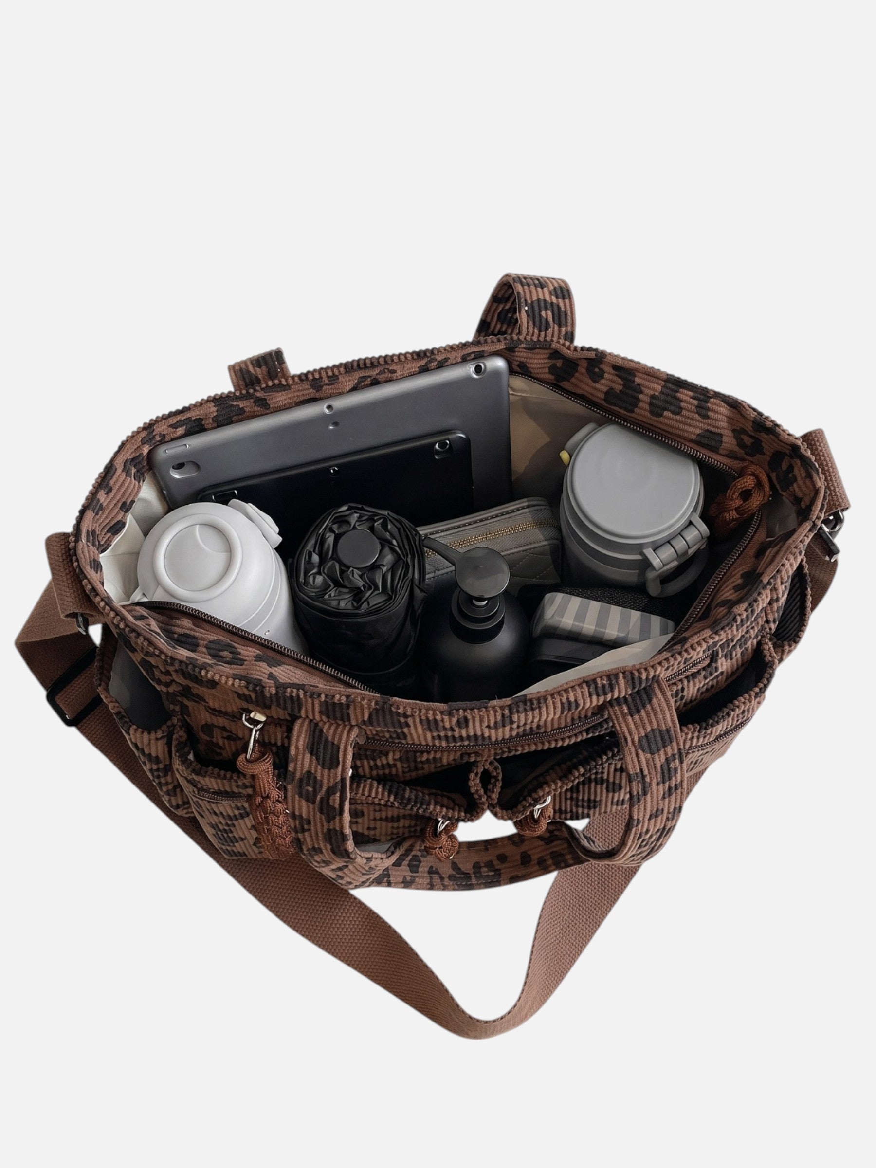 Sac Cabas Femme Imprimé Léopard Multipoches