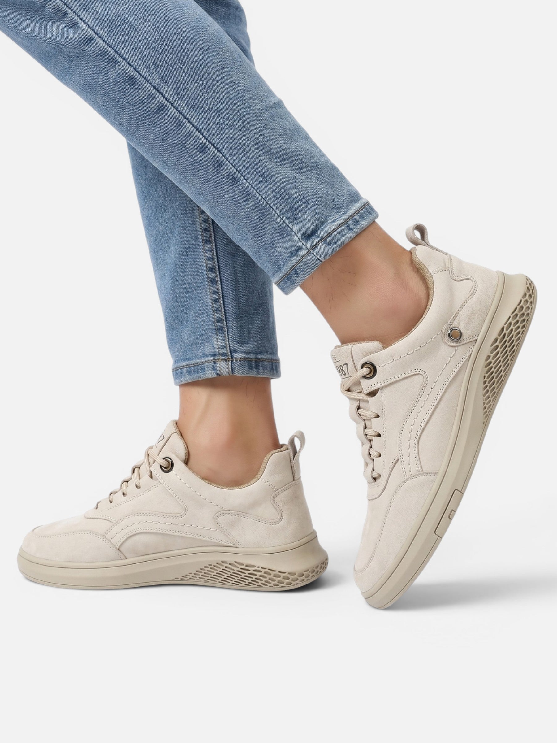 Baskets Homme Rétro en Daim à Lacets