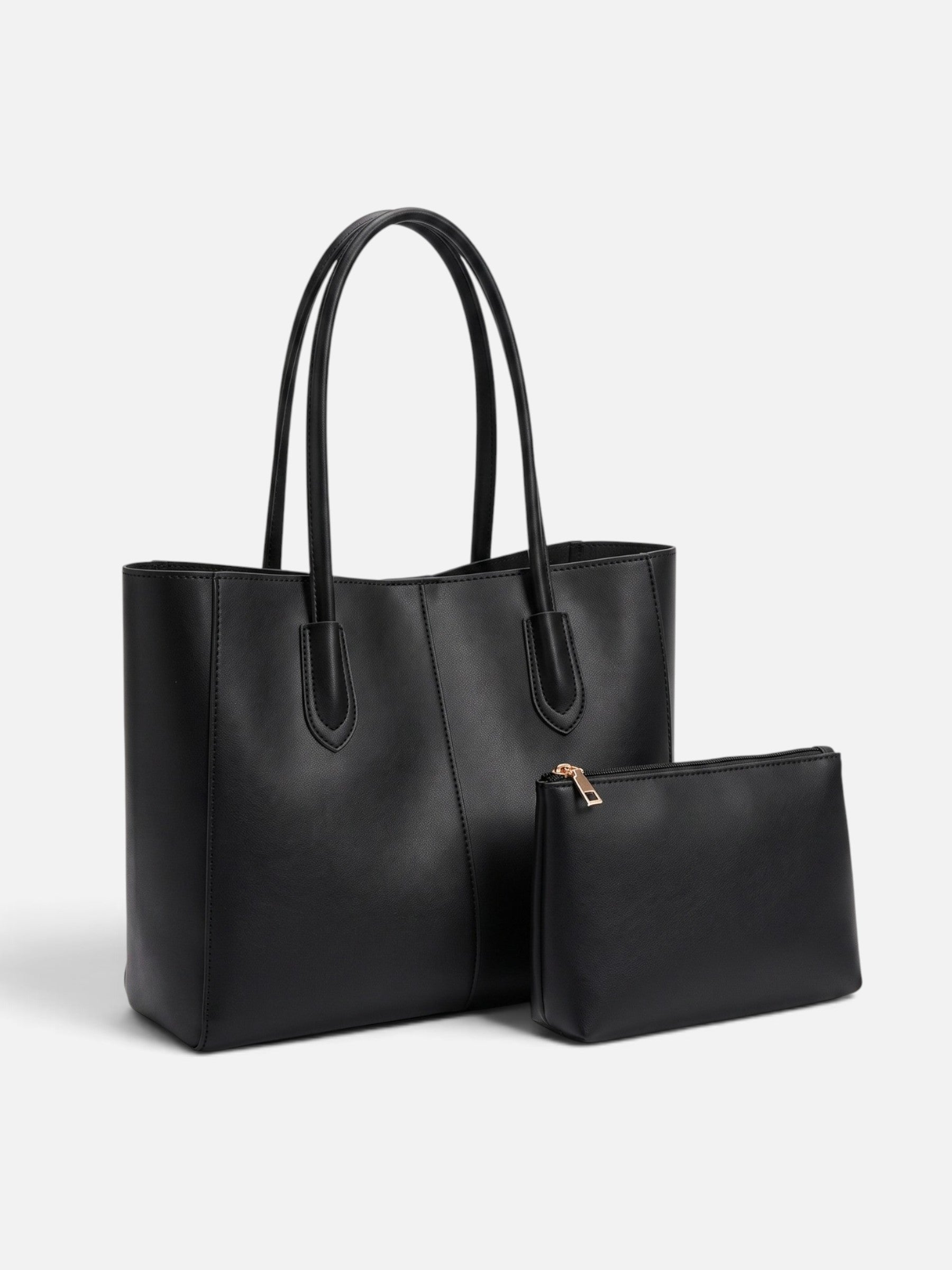 Women's Leather Tote Bag With Pouch