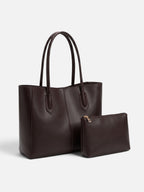 Women's Leather Tote Bag With Pouch