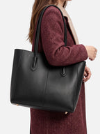 Women's Leather Tote Bag With Pouch