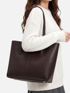 Women's Leather Tote Bag With Pouch
