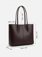 Women's Leather Tote Bag With Pouch