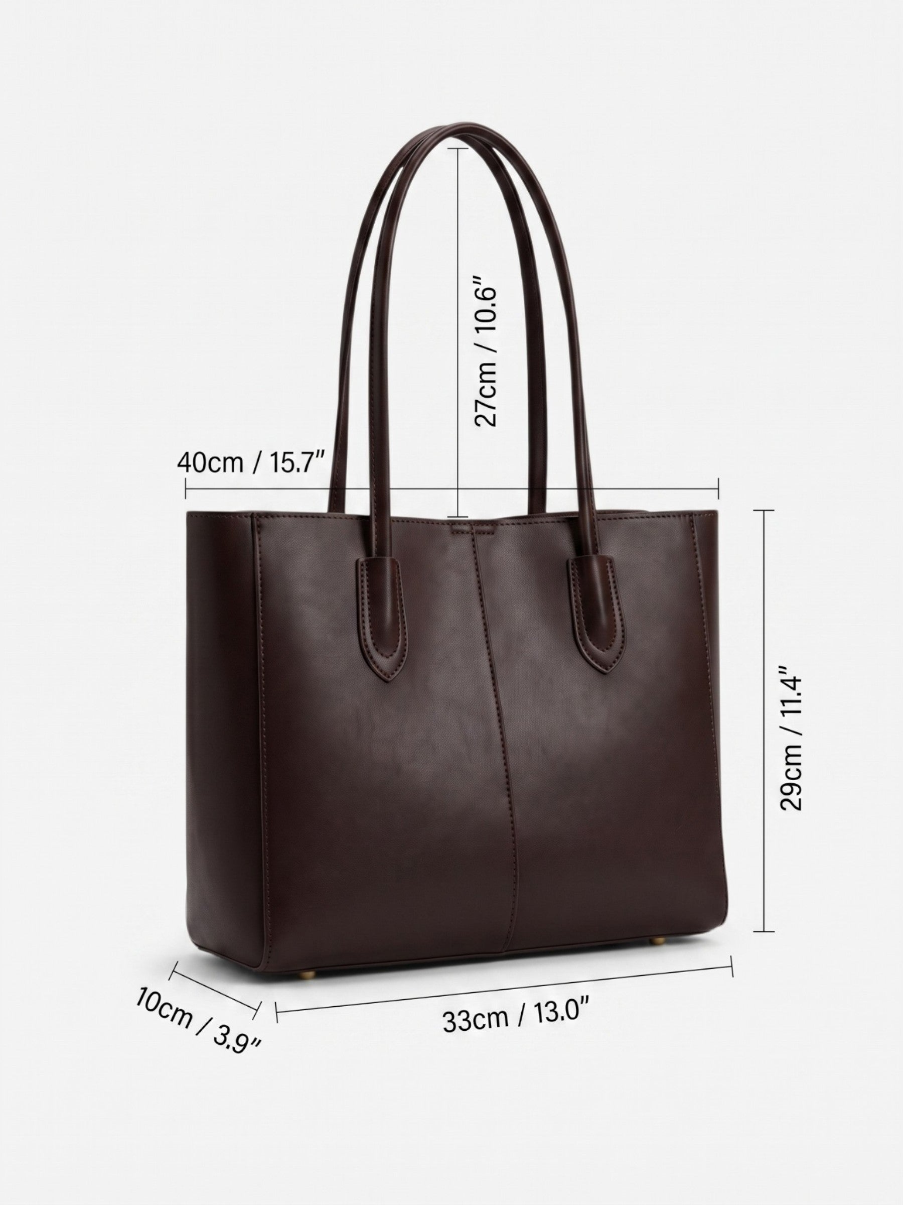 Women's Leather Tote Bag With Pouch