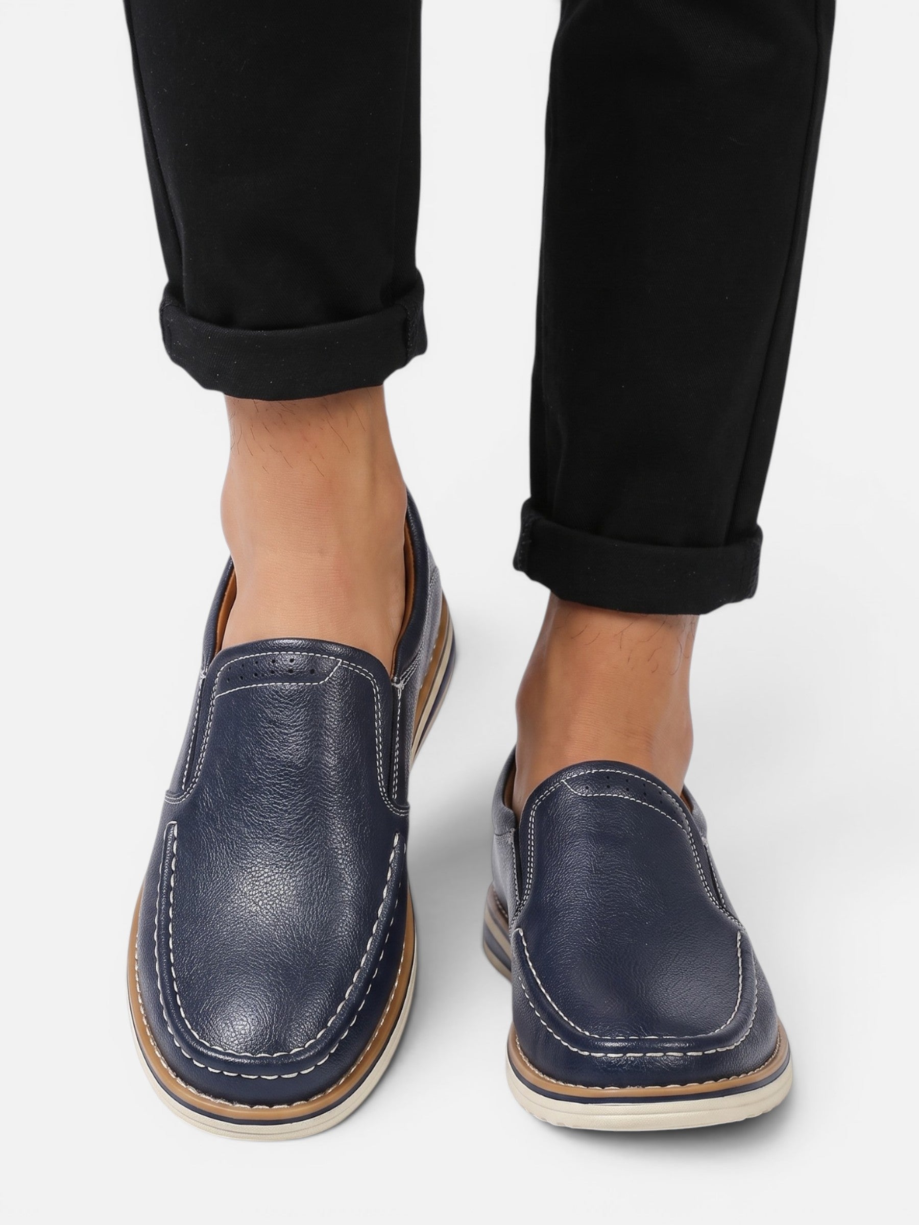 Mocassins Homme en Cuir à Enfiler Semelle Confort