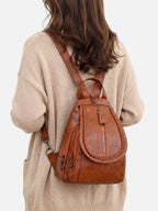 Mini Sac à Dos Femme en Cuir Tressé Bandoulière