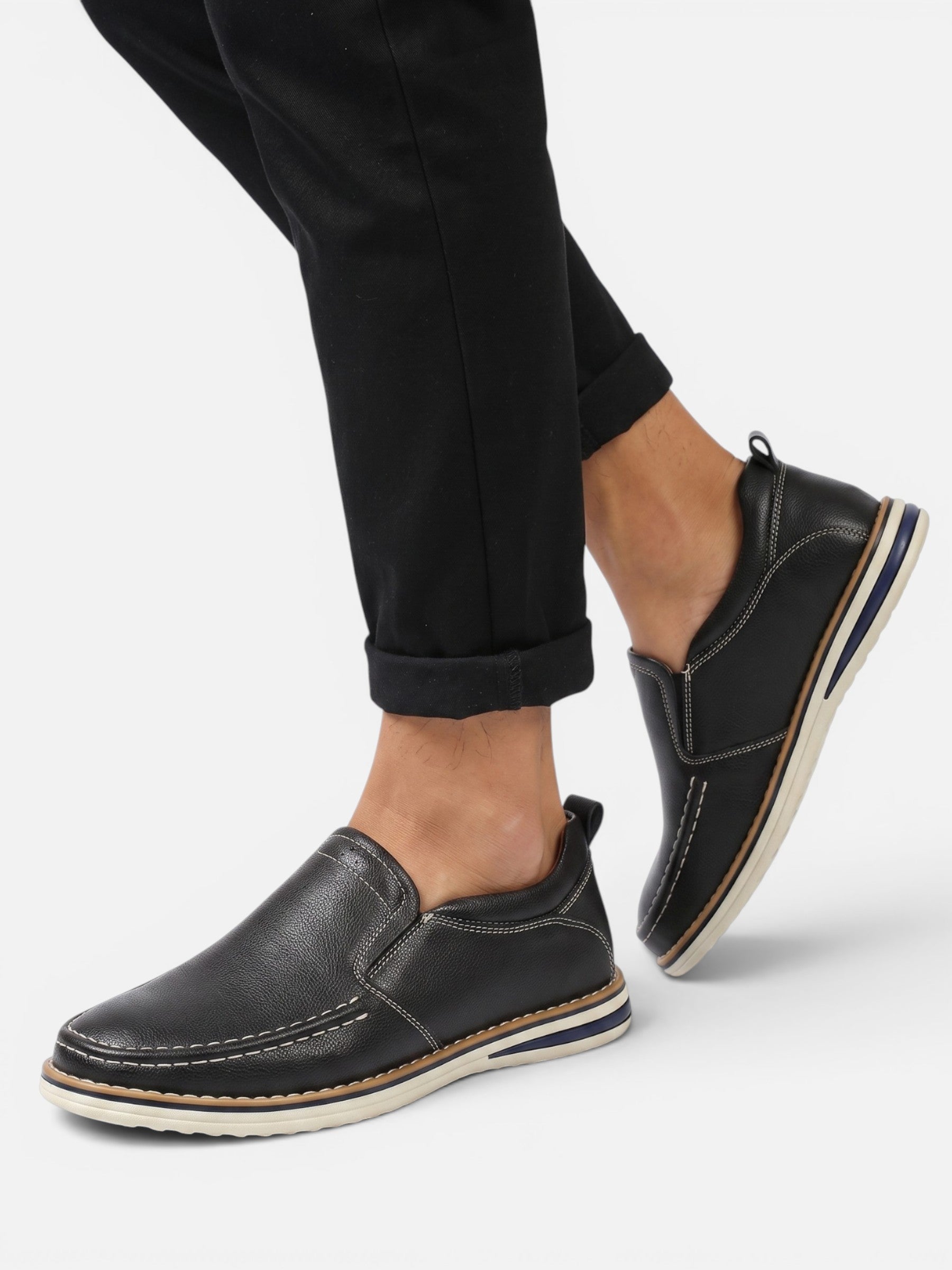 Mocassins Homme en Cuir à Enfiler Semelle Confort