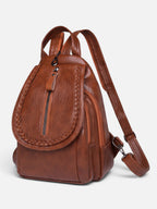 Mini Sac à Dos Femme en Cuir Tressé Bandoulière