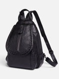 Mini Sac à Dos Femme en Cuir Tressé Bandoulière