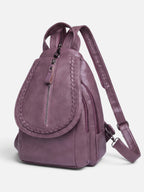 Mini Sac à Dos Femme en Cuir Tressé Bandoulière