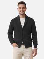 Cardigan Homme en Maille Côtelée Boutonné