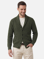 Cardigan Homme en Maille Côtelée Boutonné