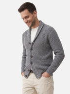 Cardigan Homme en Maille Côtelée Boutonné