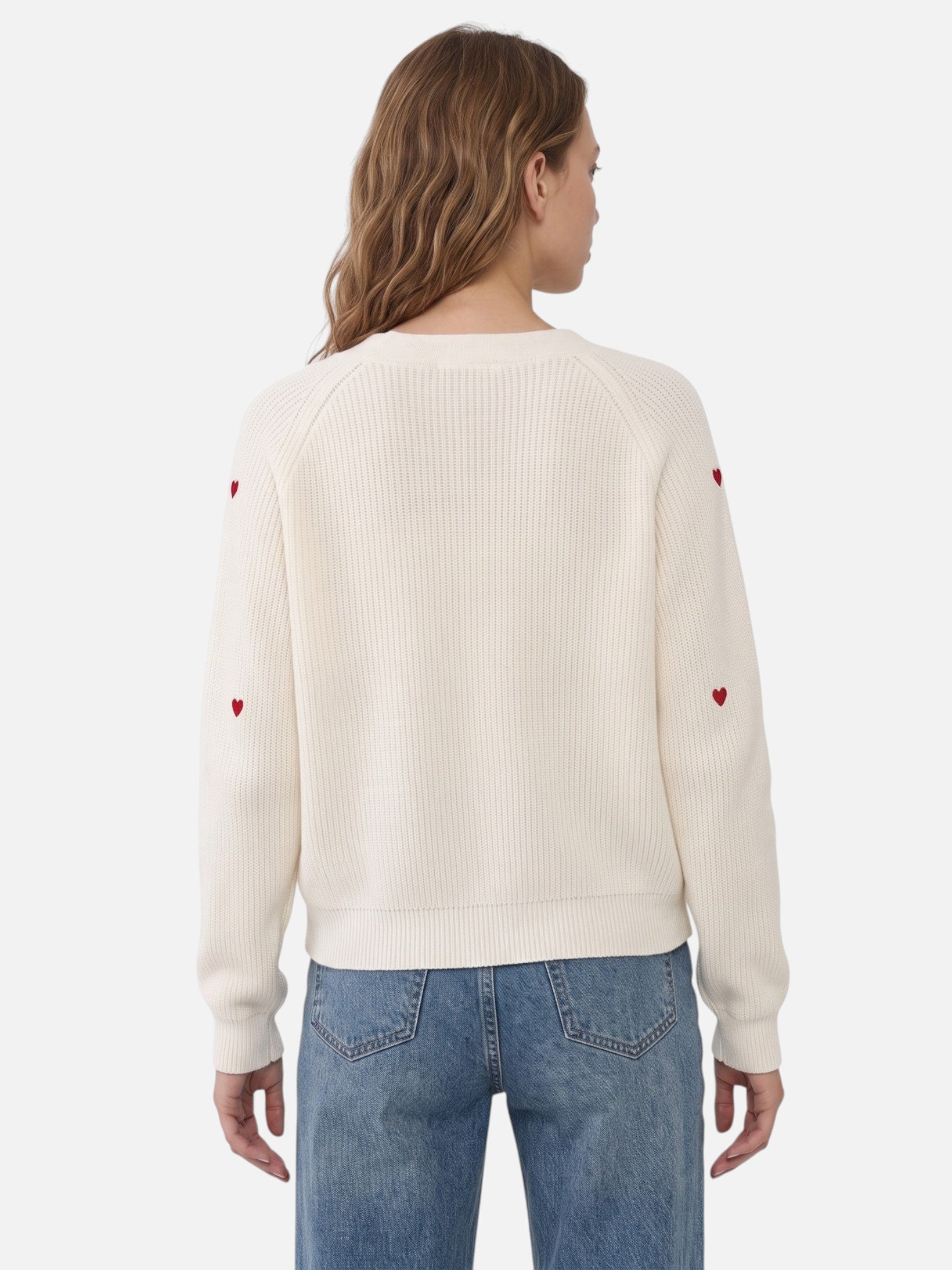 Gilet Femme Boutonné Motif Cœurs Brodés