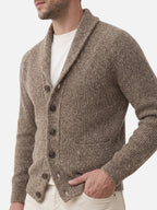 Cardigan Homme en Maille Côtelée Boutonné