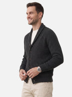 Cardigan Homme en Maille Côtelée Boutonné