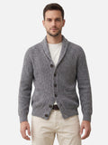 Cardigan Homme en Maille Côtelée Boutonné