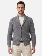 Cardigan Homme en Maille Côtelée Boutonné