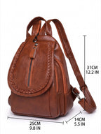 Mini Sac à Dos Femme en Cuir Tressé Bandoulière
